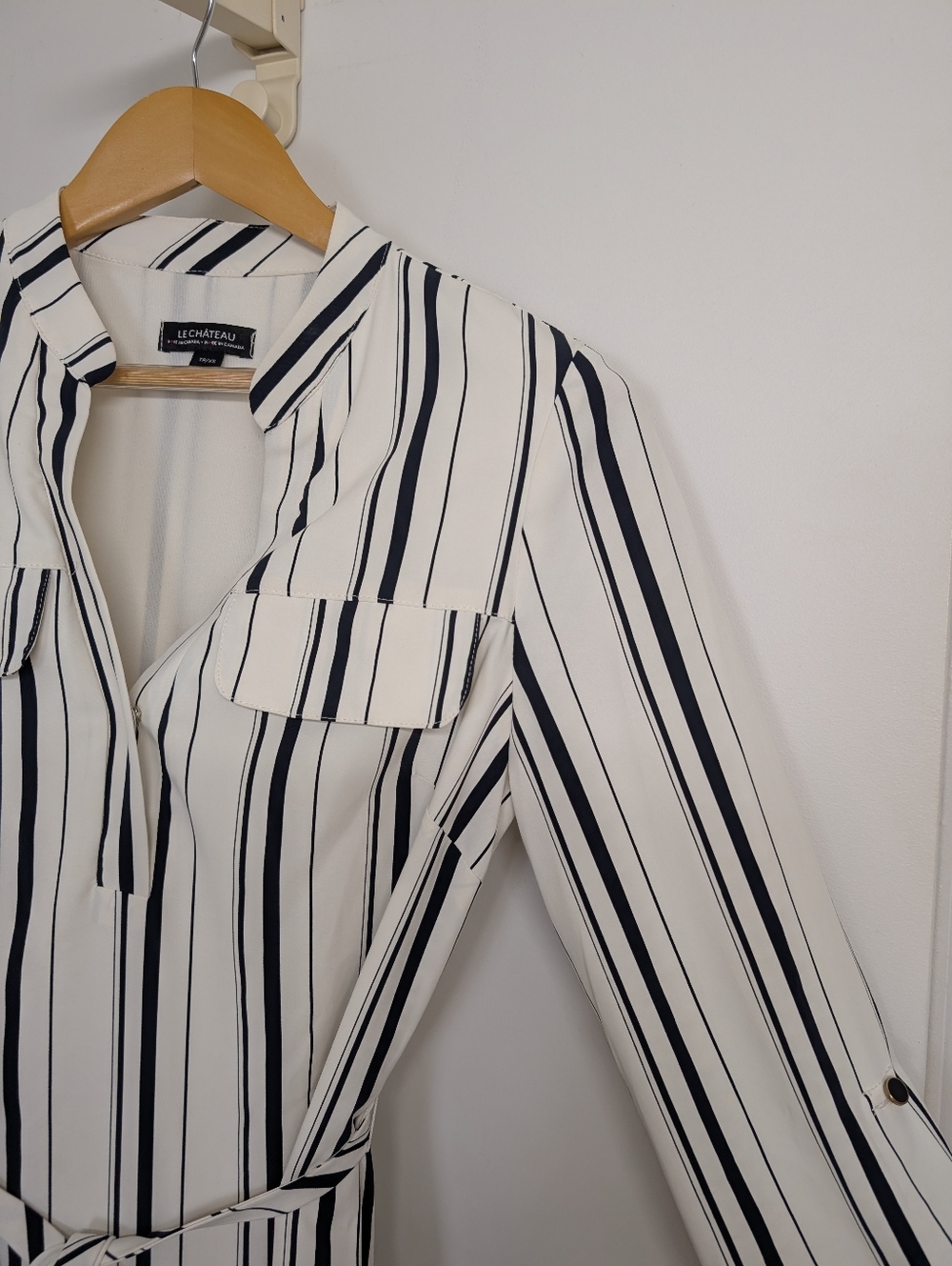 LE CHÂTEAU STRIPED SHIRT DRESS SIZE X SMALL - Picture 3 of 6